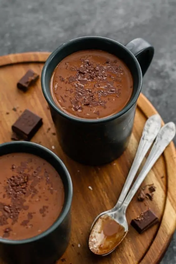 Dark vegan hot chocolate.