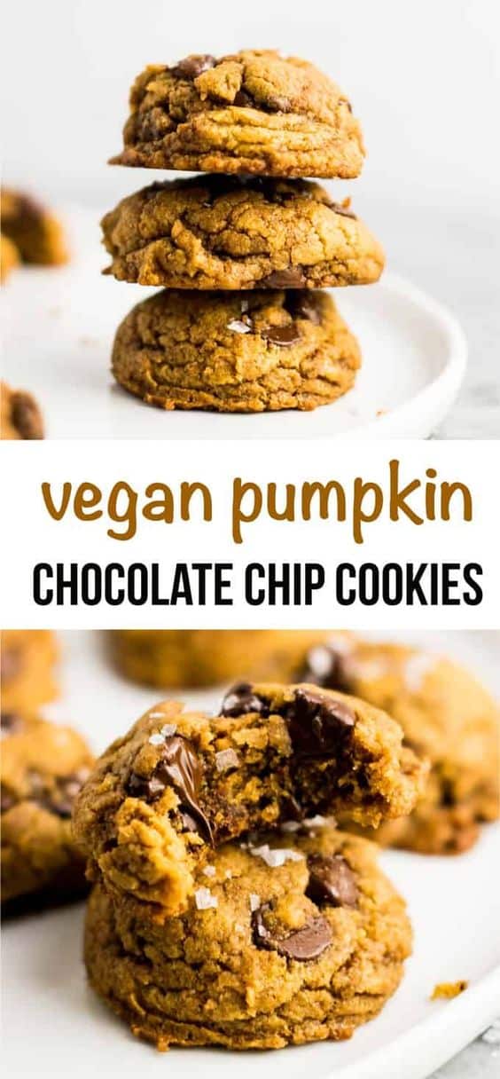14. Vegan Pumpkin Chocolate Chip Cookies