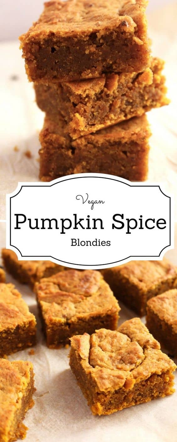 1. Vegan Pumpkin Spice Blondies