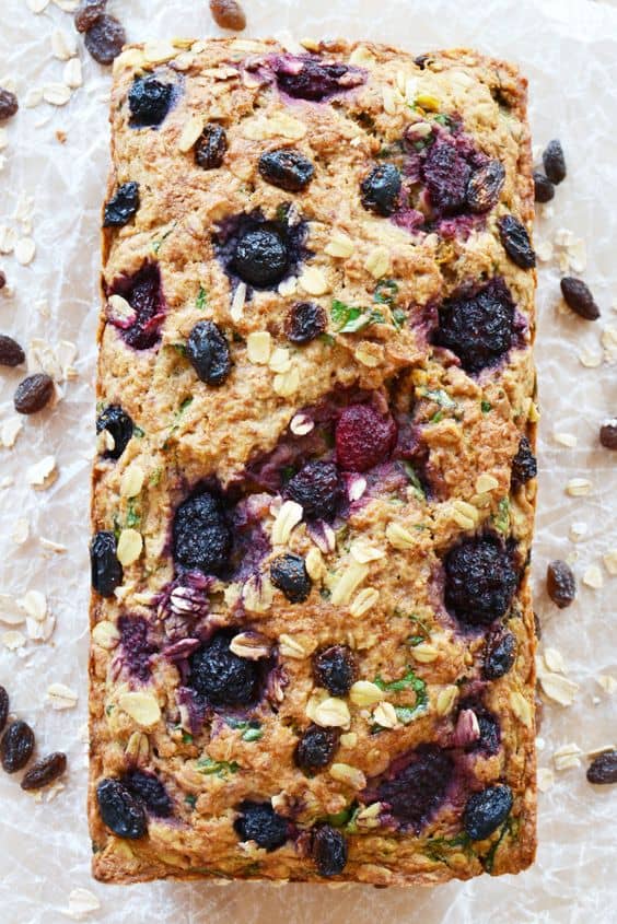 Vegan fruit breakfast loaf cake.