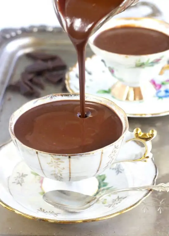 Thick vegan Italian hot chocolate.