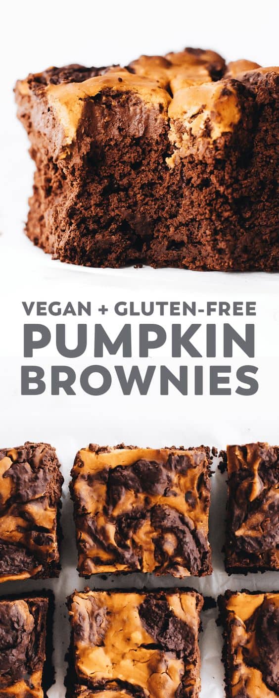 8. Vegan Pumpkin Swirl Brownies