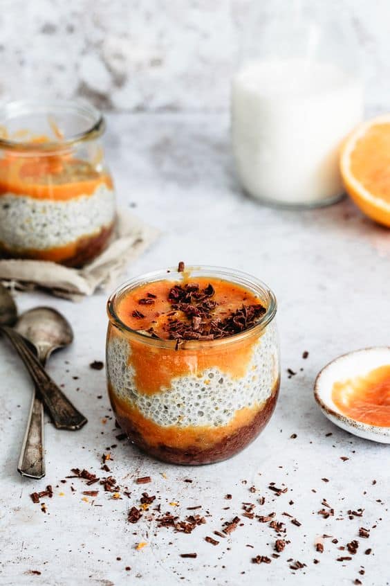 Chocolate and orange chia pudding