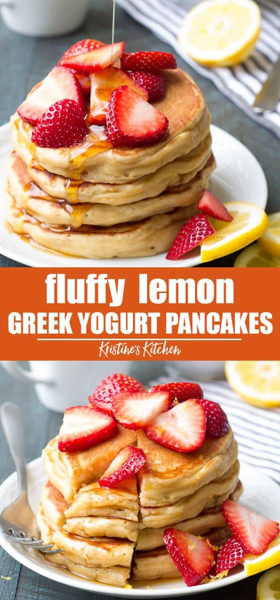 2. Lemon Greek Yogurt Pancakes