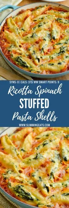 Syn Free Ricotta & Spinach Stuffed Pasta Shells