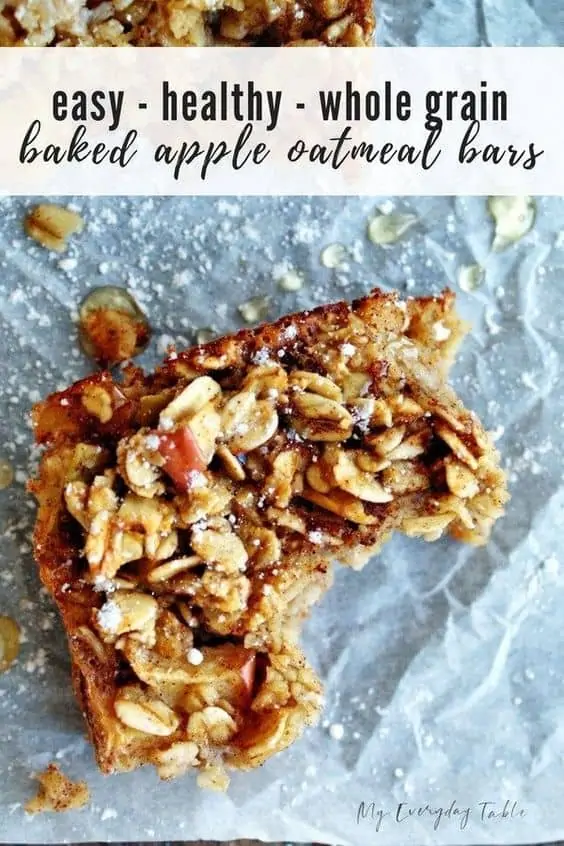 Healthy Baked Apple Oatmeal Bars