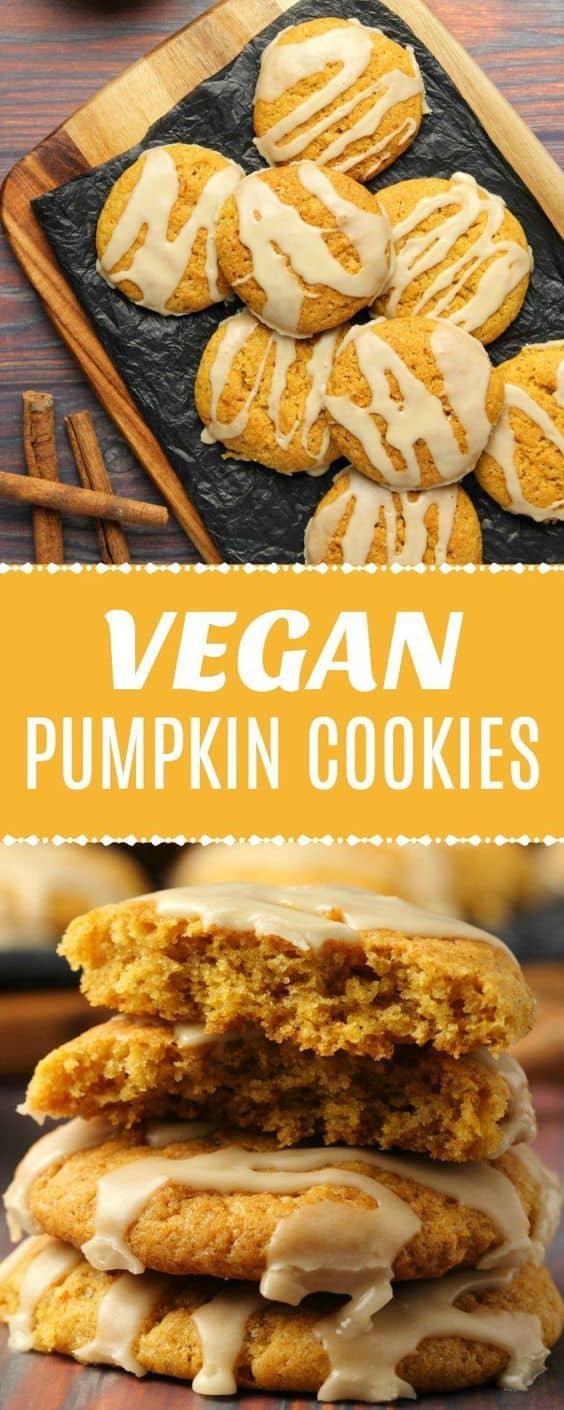 1. Vegan Pumpkin Cookies With Maple Glaze