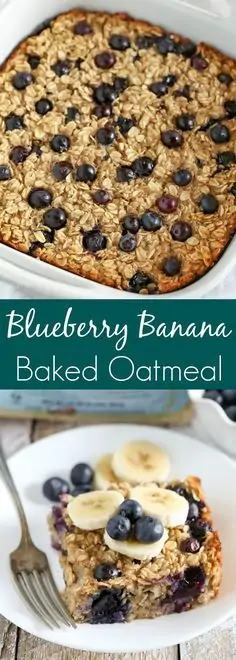 Blueberry Banana Baked Oatmeal