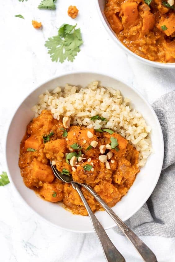 Creamy Sweet Potato & Red Lentil Curry