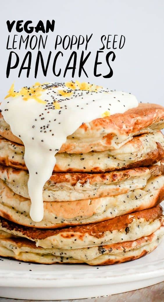 13. Vegan Lemon Poppy Seed Pancakes