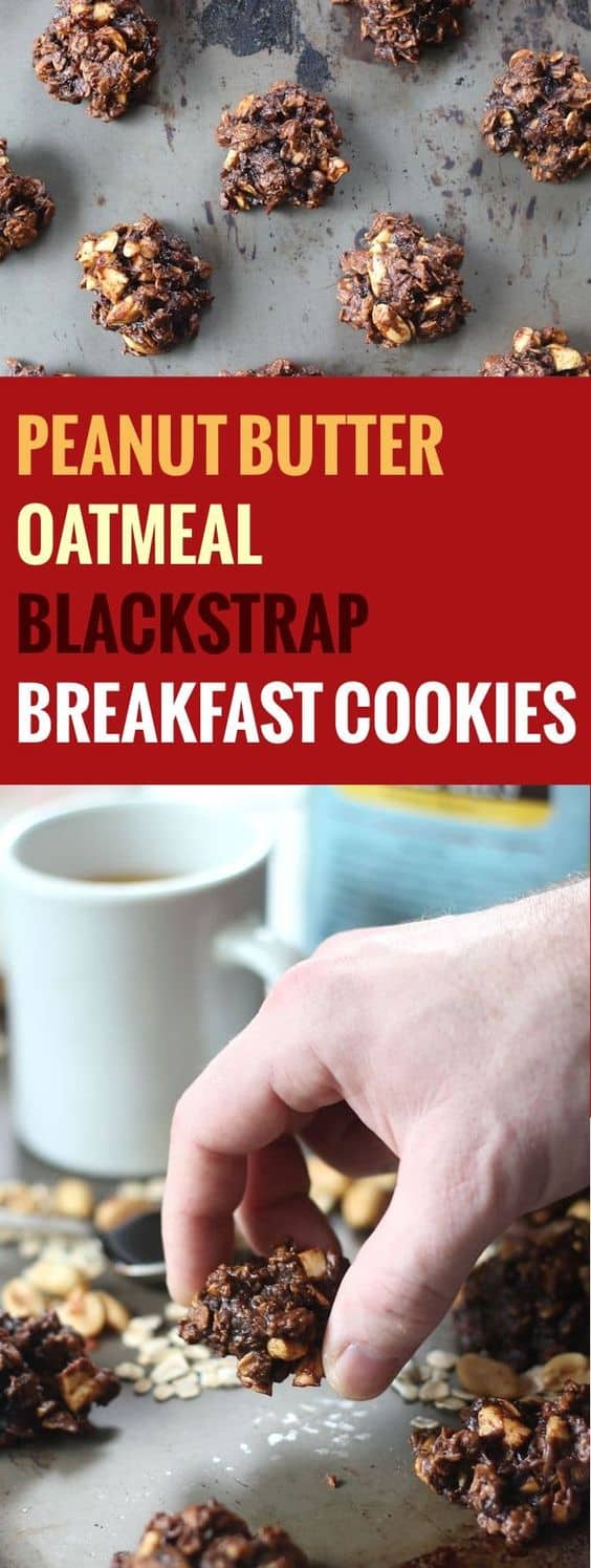 15. Peanut Butter Oatmeal Blackstrap Molasses Cookies
