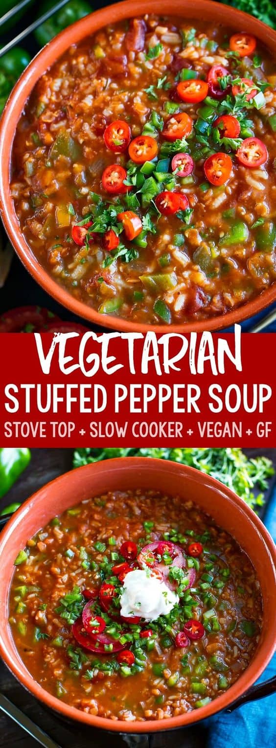 20. Vegetarian Stuffed Pepper Soup