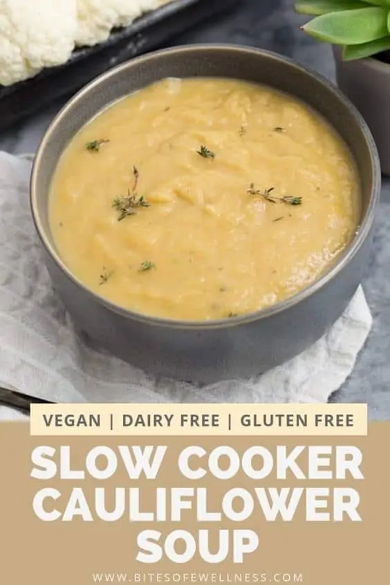 Vegan Slow Cooker Cauliflower Soup