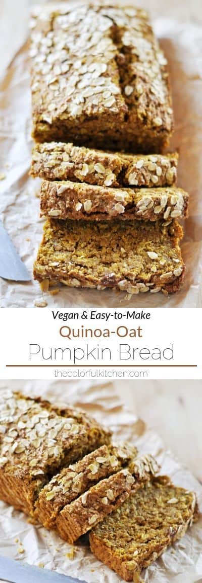 7. Vegan Quinoa-Oat Pumpkin Bread