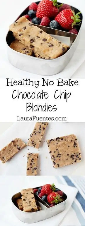 Healthy chocolate chip blondies