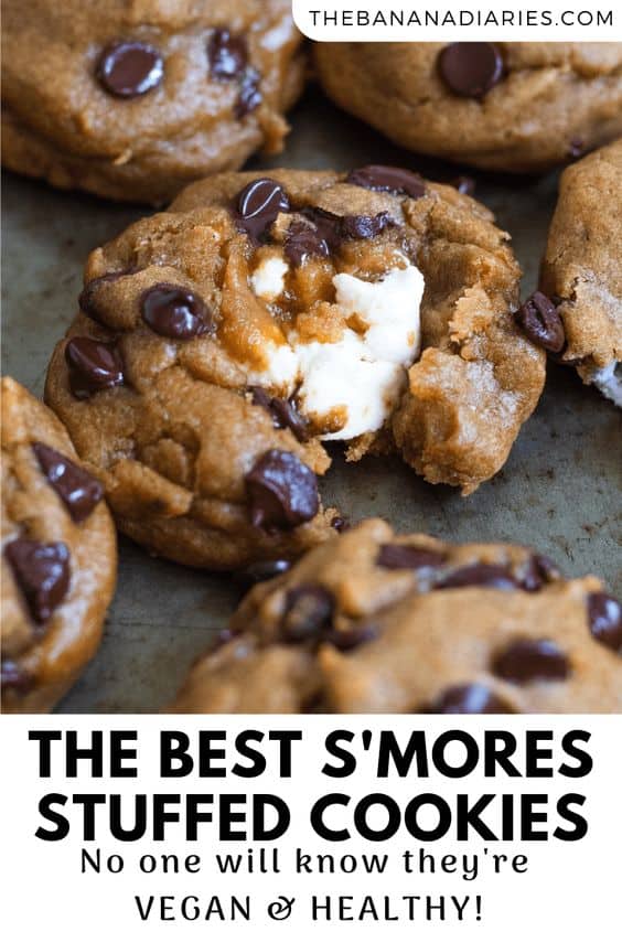 The BEST S'mores Stuffed Cookies