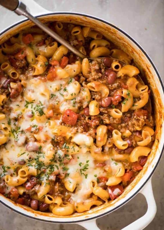 One Pot Chili Mac and Cheese