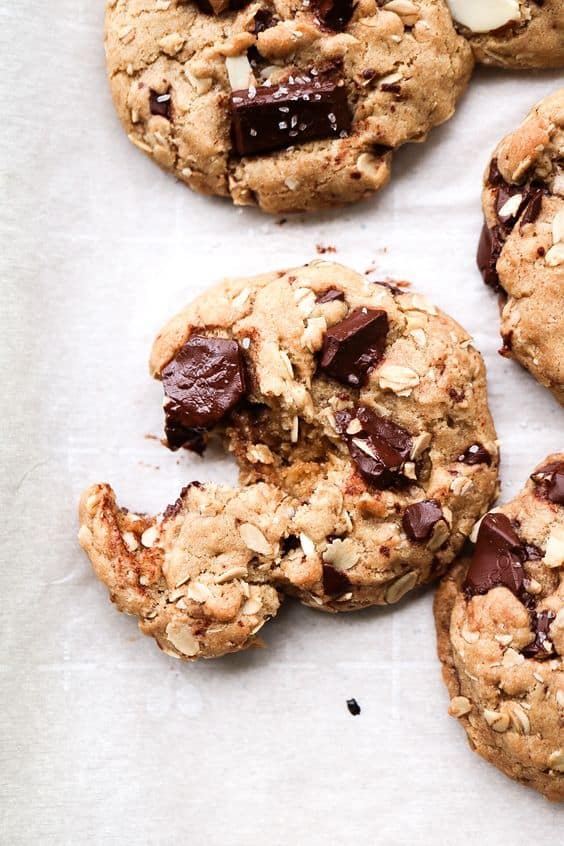 Oatmeal Almond Chocolate Chunk Cookies
