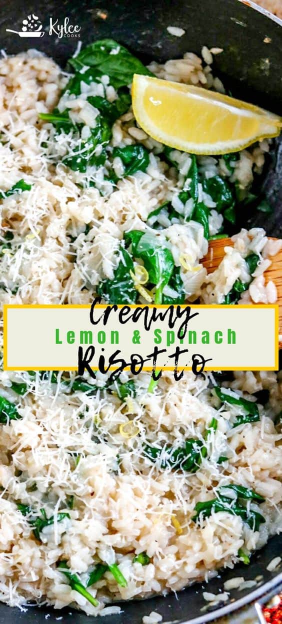 13. Creamy Lemon Spinach Risotto