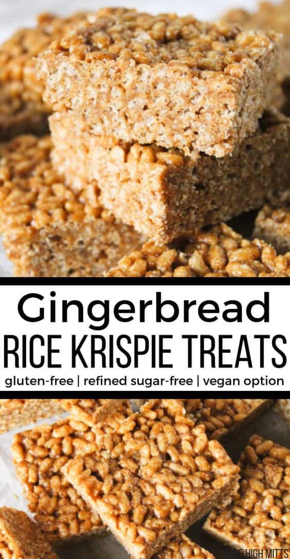 4. Vegan Gingerbread Rice Krispie Treats