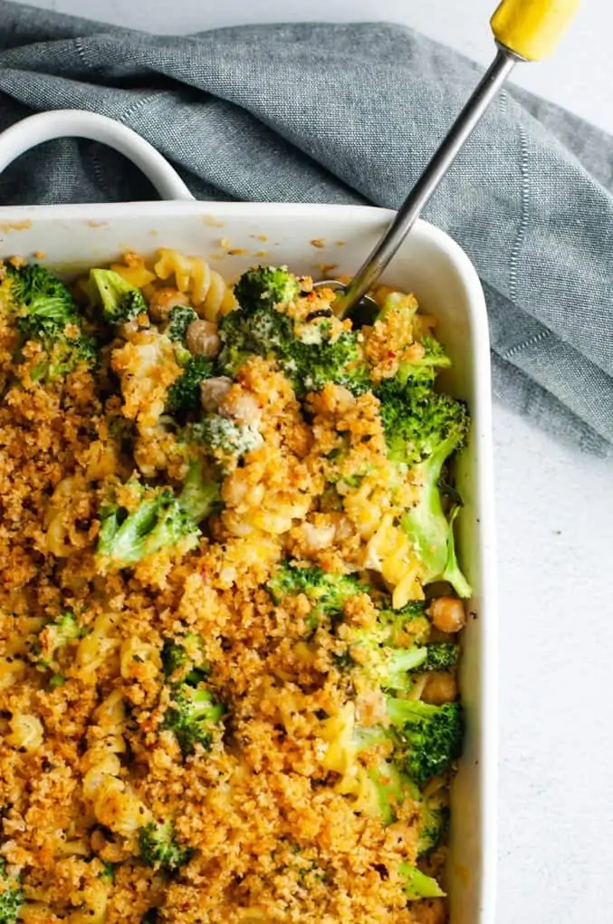 Vegan Broccoli Macaroni and Cheese Casserole