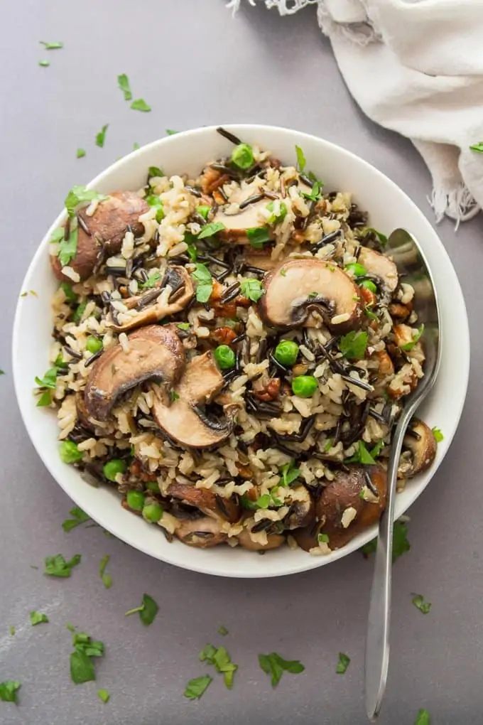 Wild Rice Pilaf with Mushrooms and Pecans