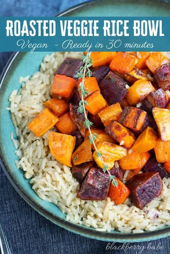 Vegan Rice Bowl - Roasted Vegetable Rice Bowl