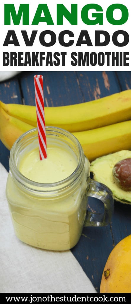 Mango Avocado Breakfast Smoothie