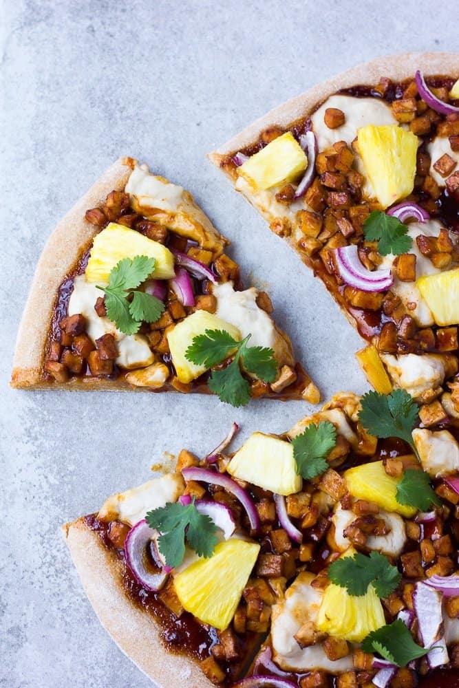 Hawaiian BBQ Vegan Pizza