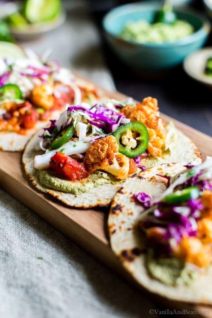 Roasted Cauliflower Tinga Tacos with