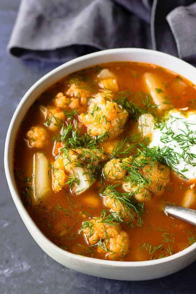 Spring Soup With Cauliflower And Beans