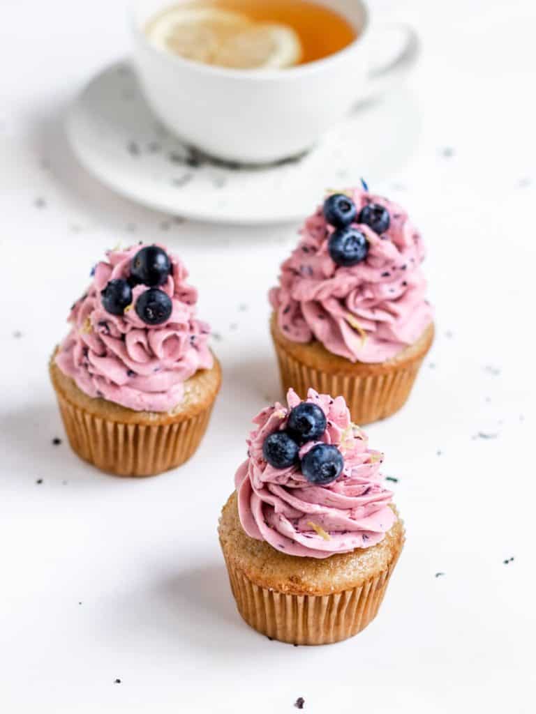 9. Vegan Earl Grey Cupcakes with Vegan Blueberry Frosting