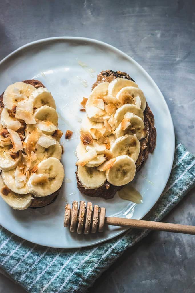 Peanut Butter Banana Honey Toast