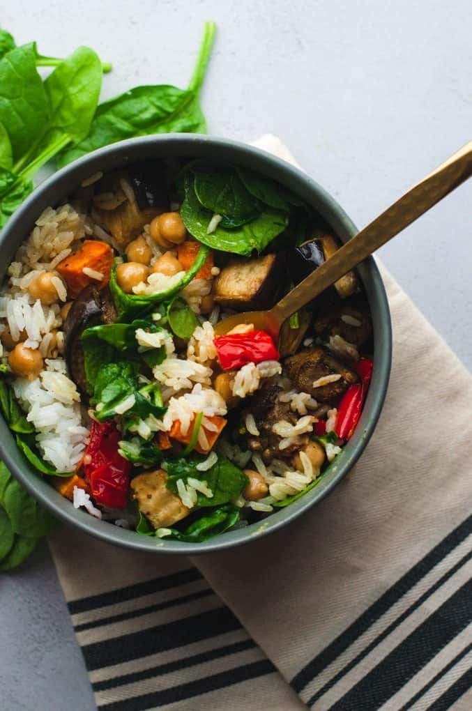 Coconut Curry Rice Bowls with Roasted Vegetables