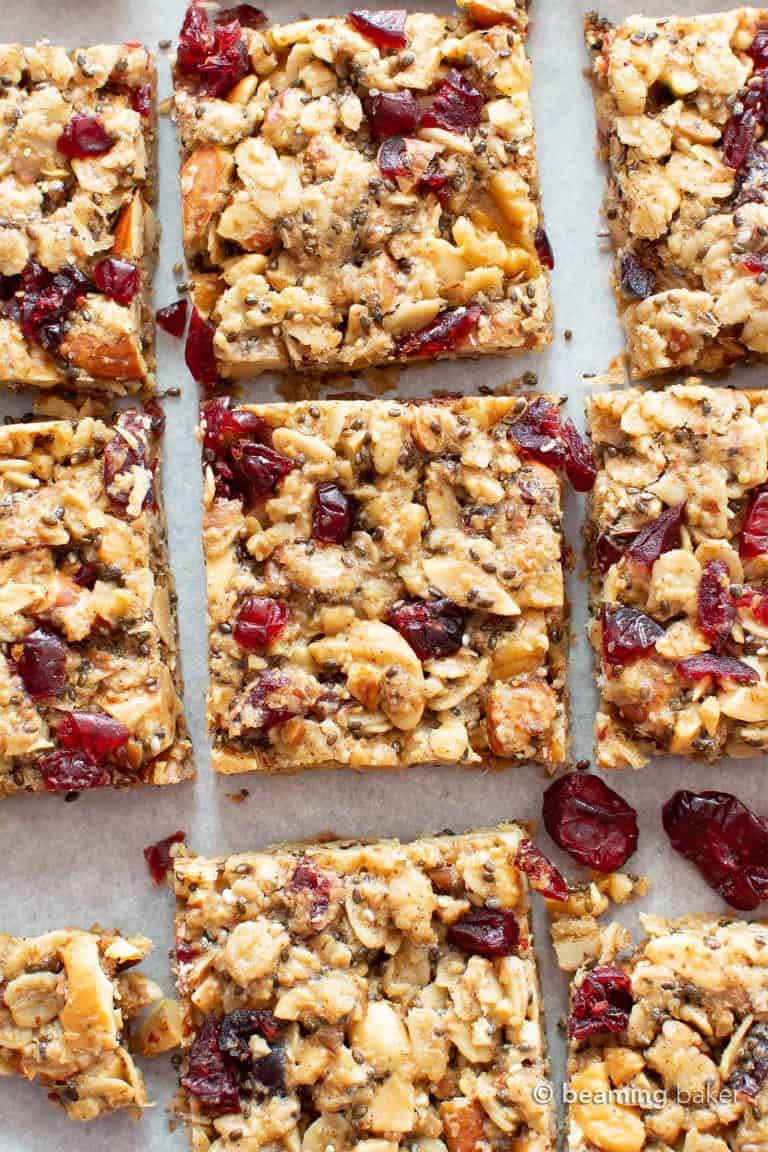 1. Cranberry Chia Vegan Snack Bars 