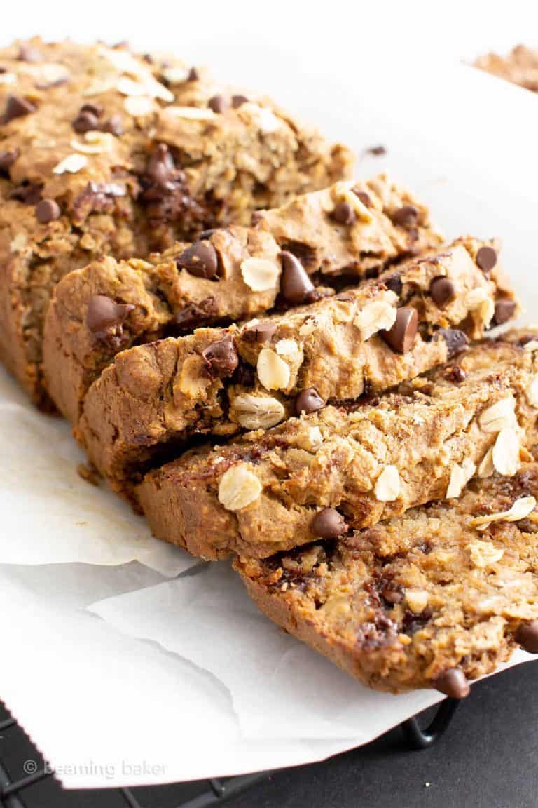 10. Vegan Oatmeal Chocolate Chip Banana Bread