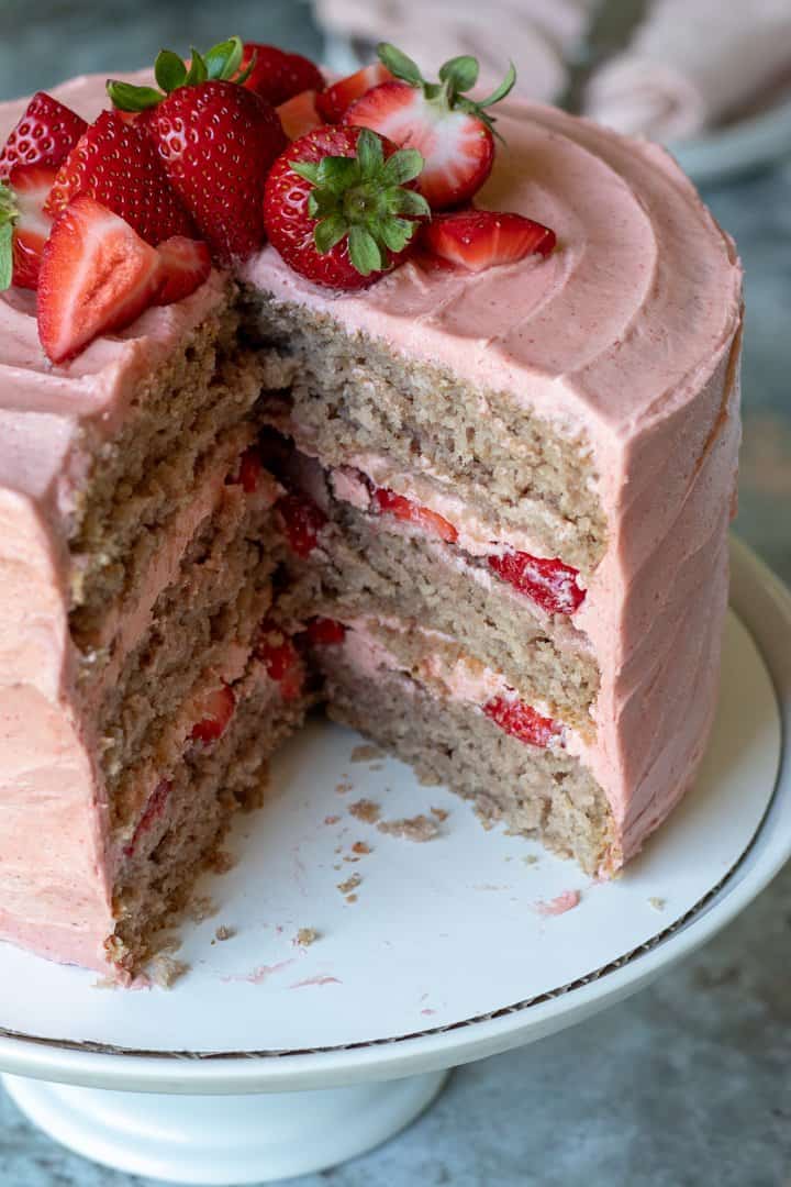 6. Vegan Strawberry Cake