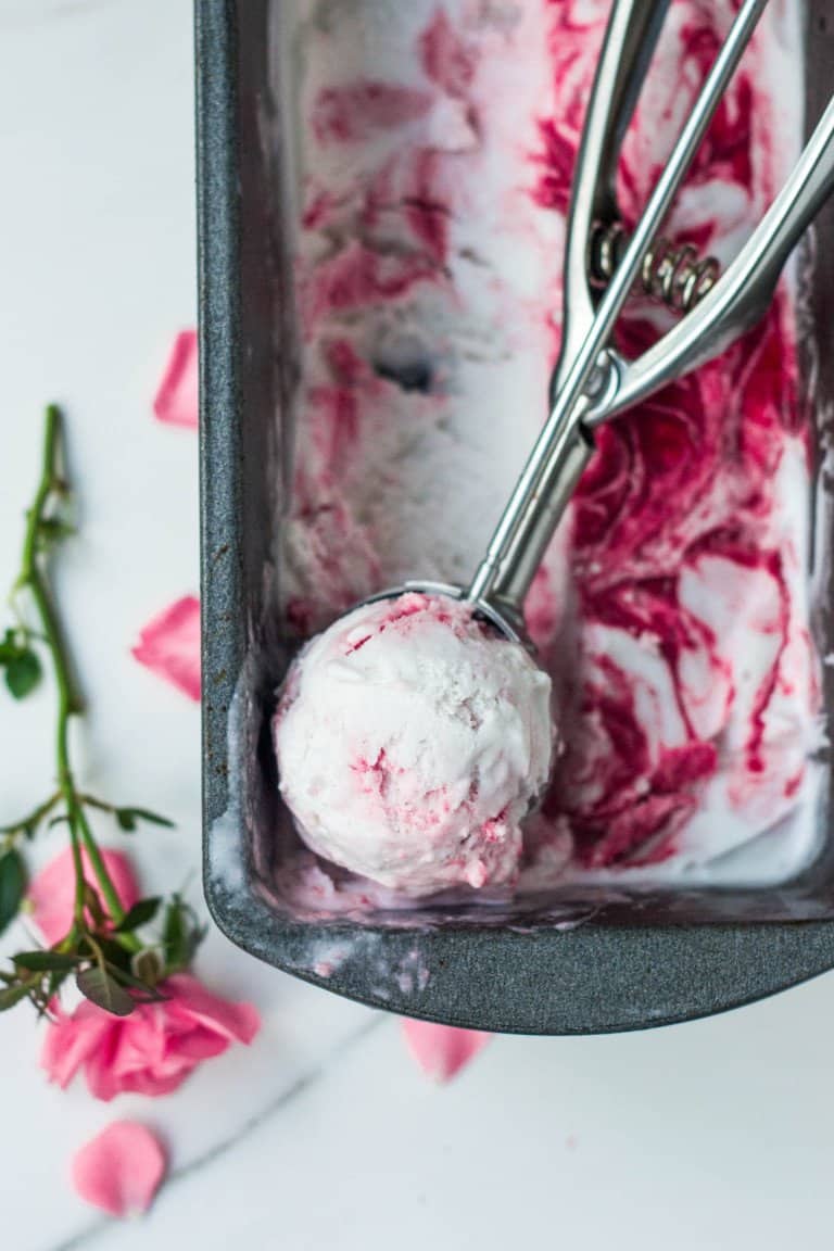 15. Vegan Rose Raspberry Ripple Ice Cream