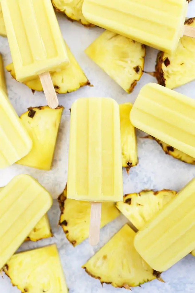 Homemade Dole Whip Popsicles