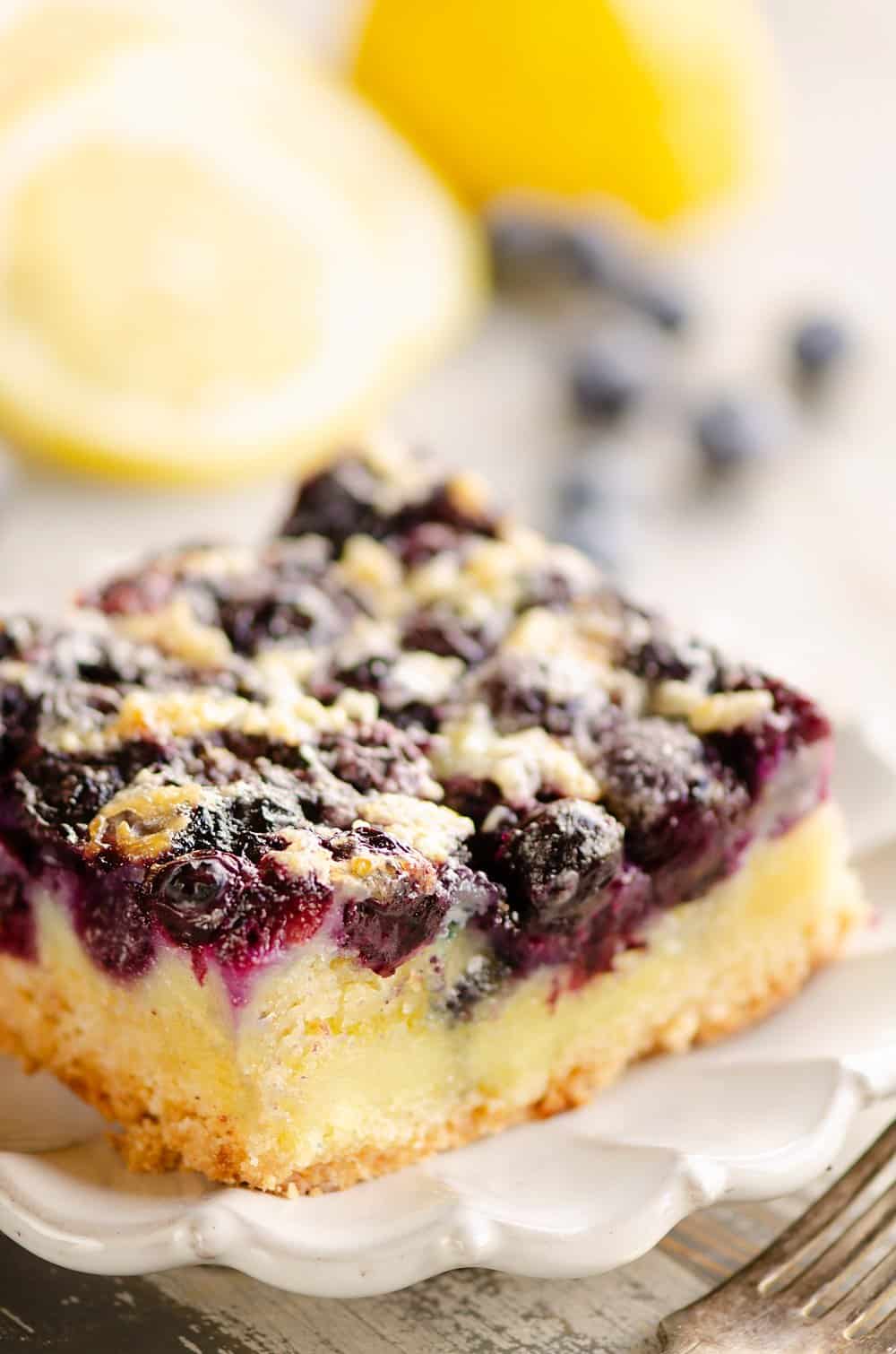 Blueberry lemon custard bars