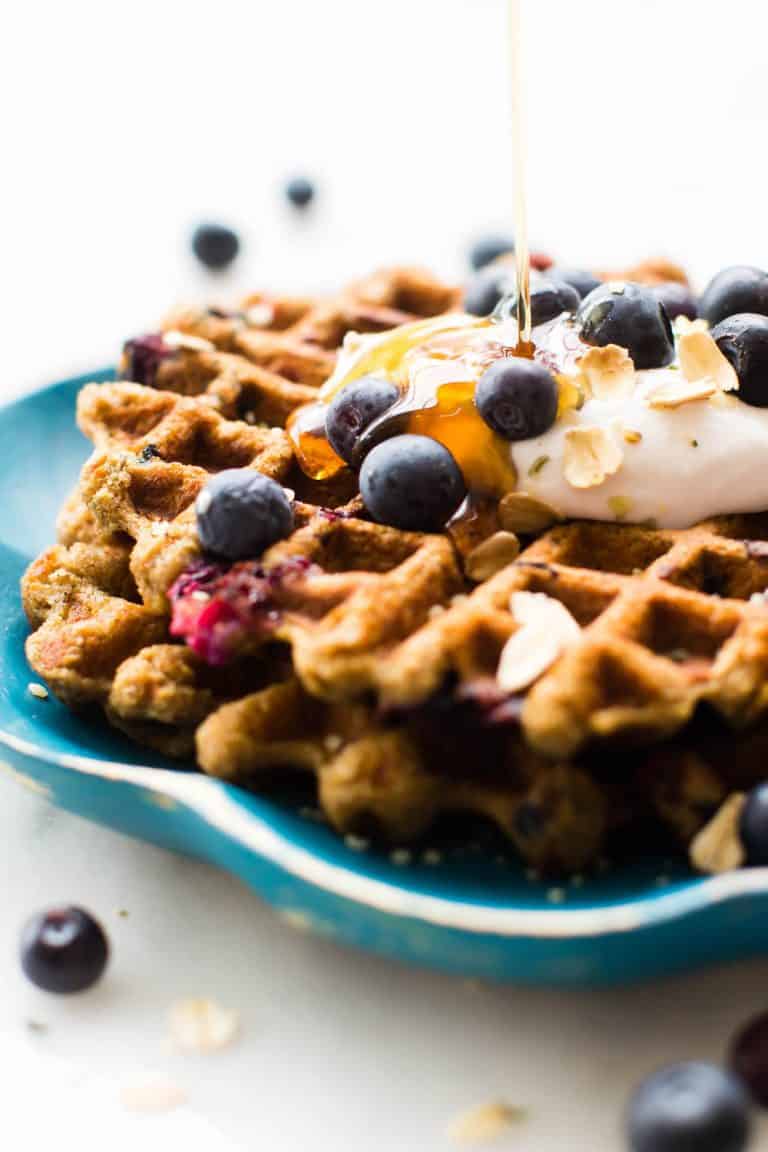 7. Blueberry Oat Flour Waffle