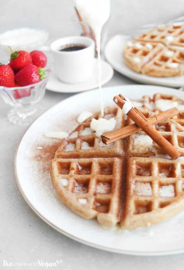 9. Vegan Cinnamon Roll Waffles Recipe