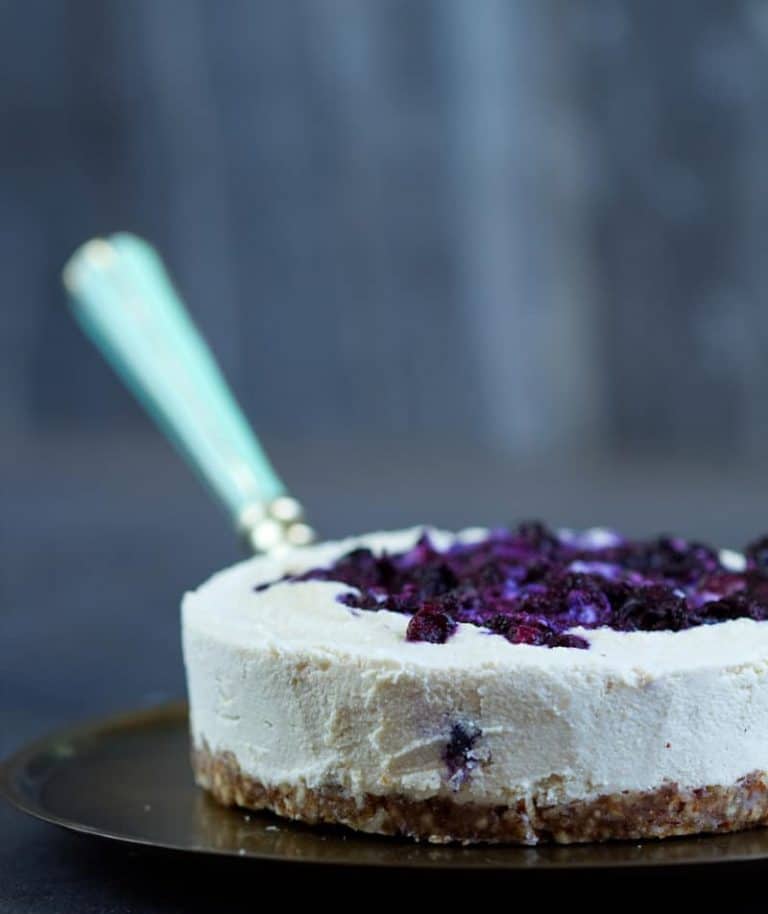 8. Gluten free & Vegan Blueberry Cheesecake