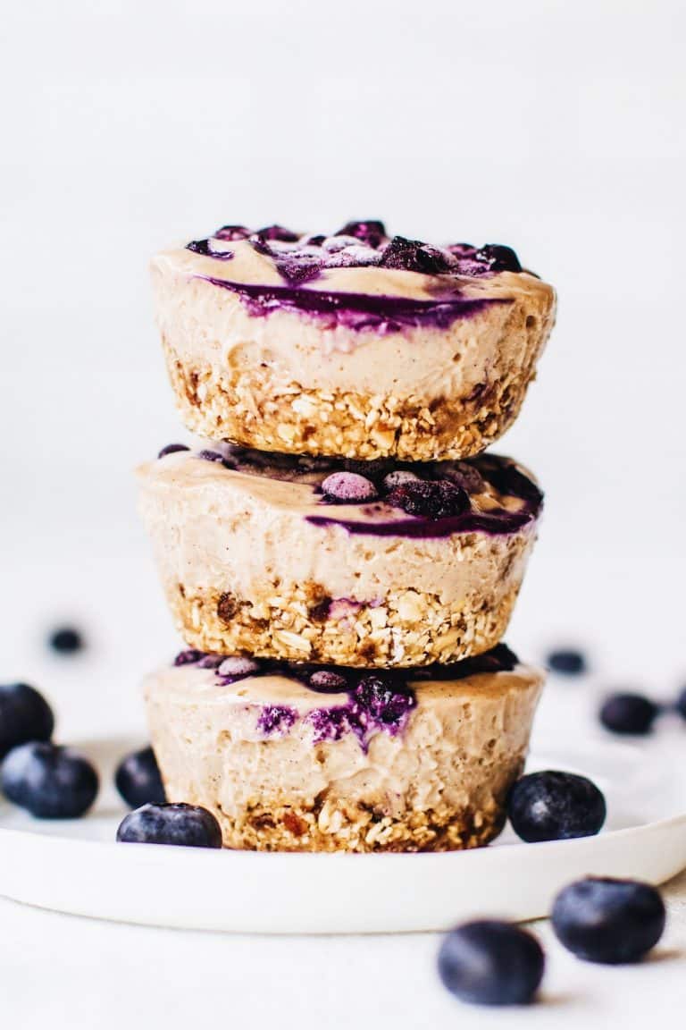 13. No-Bake Mini Blueberry Cheesecakes