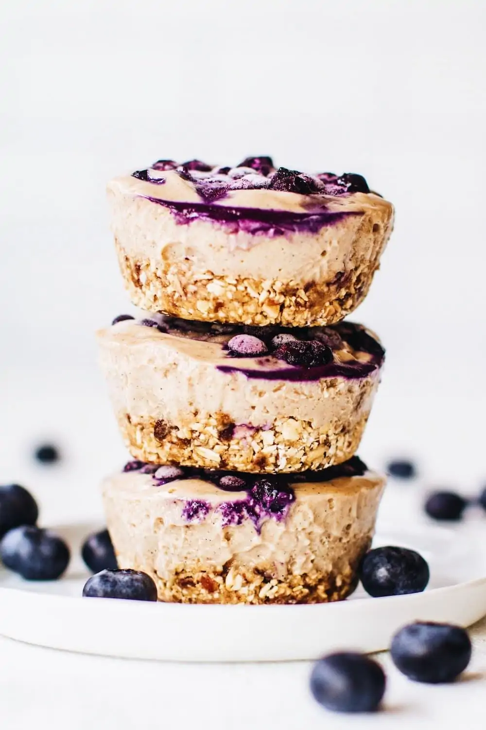 No-Bake Mini Blueberry Cheesecakes