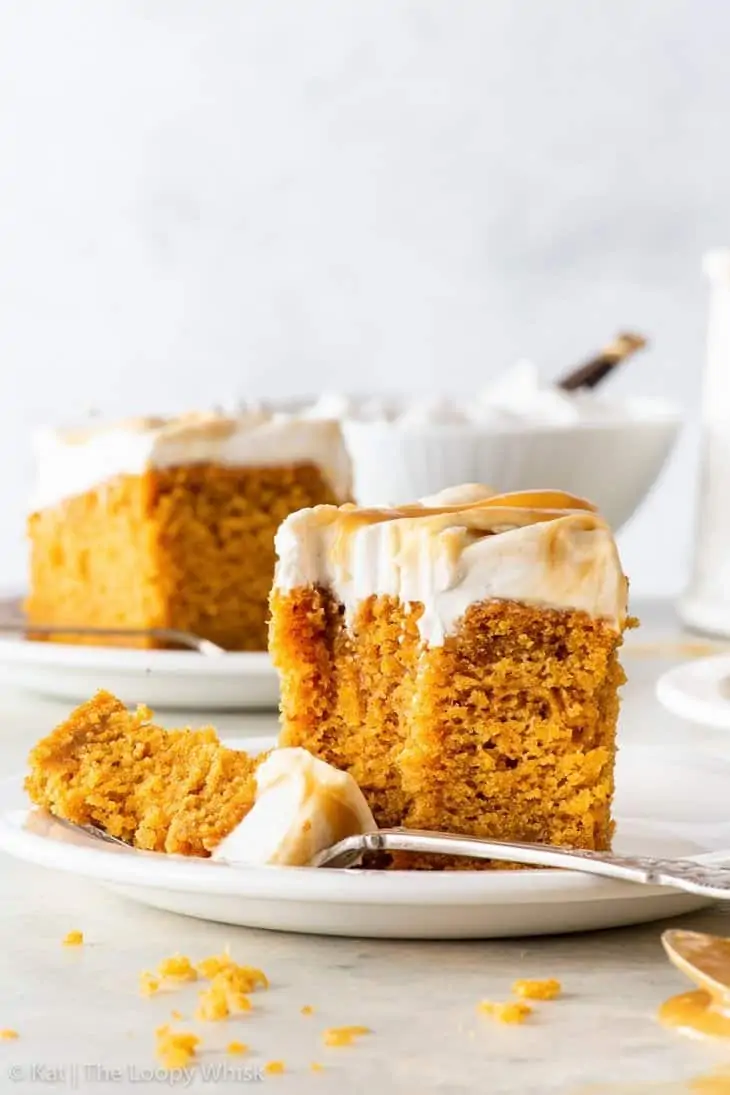 Vegan Pumpkin Cake with Butterscotch Swirl Frosting