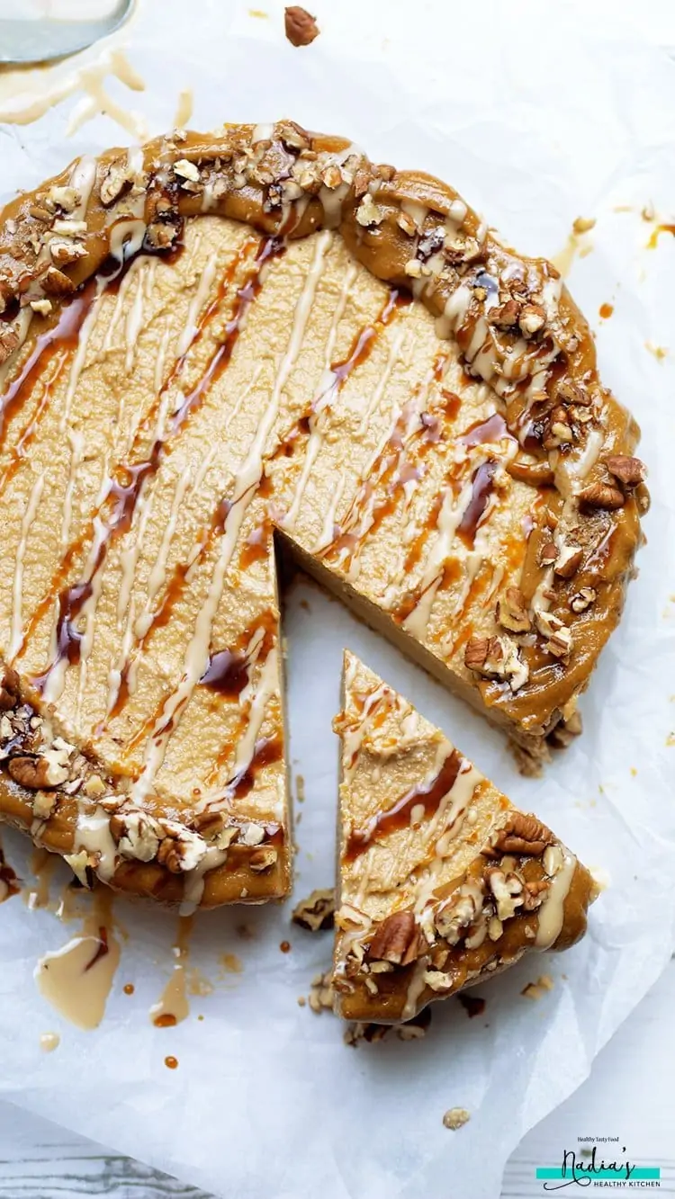 Salted Caramel Tahini Cheesecake