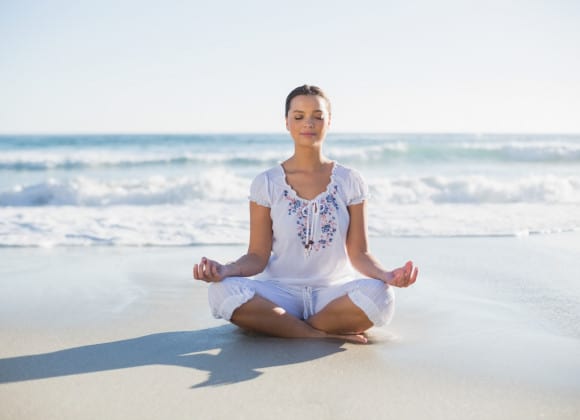 Meditate on a beach