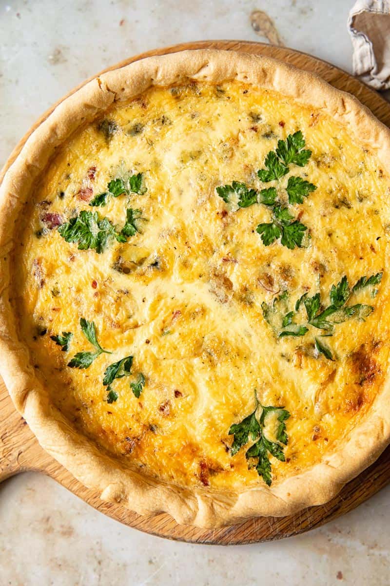 Quiche with Bacon, Stilton, and Caramelized Onions