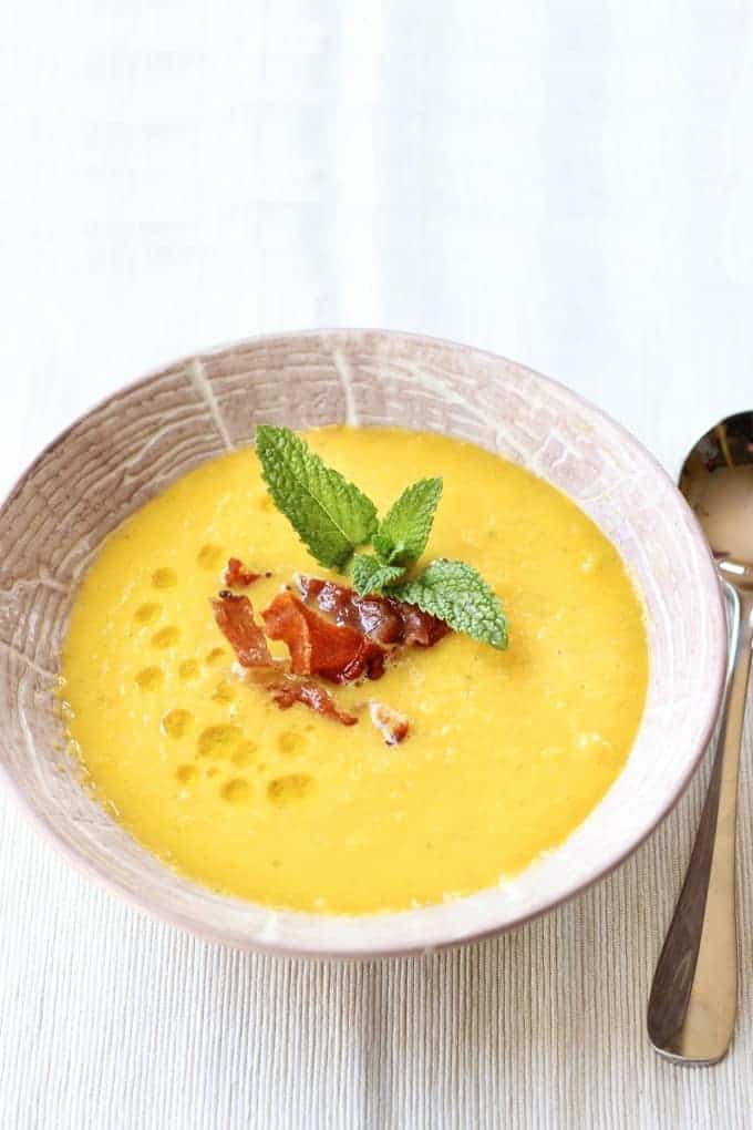 Cantaloupe Gazpacho With Frizzled Prosciutto